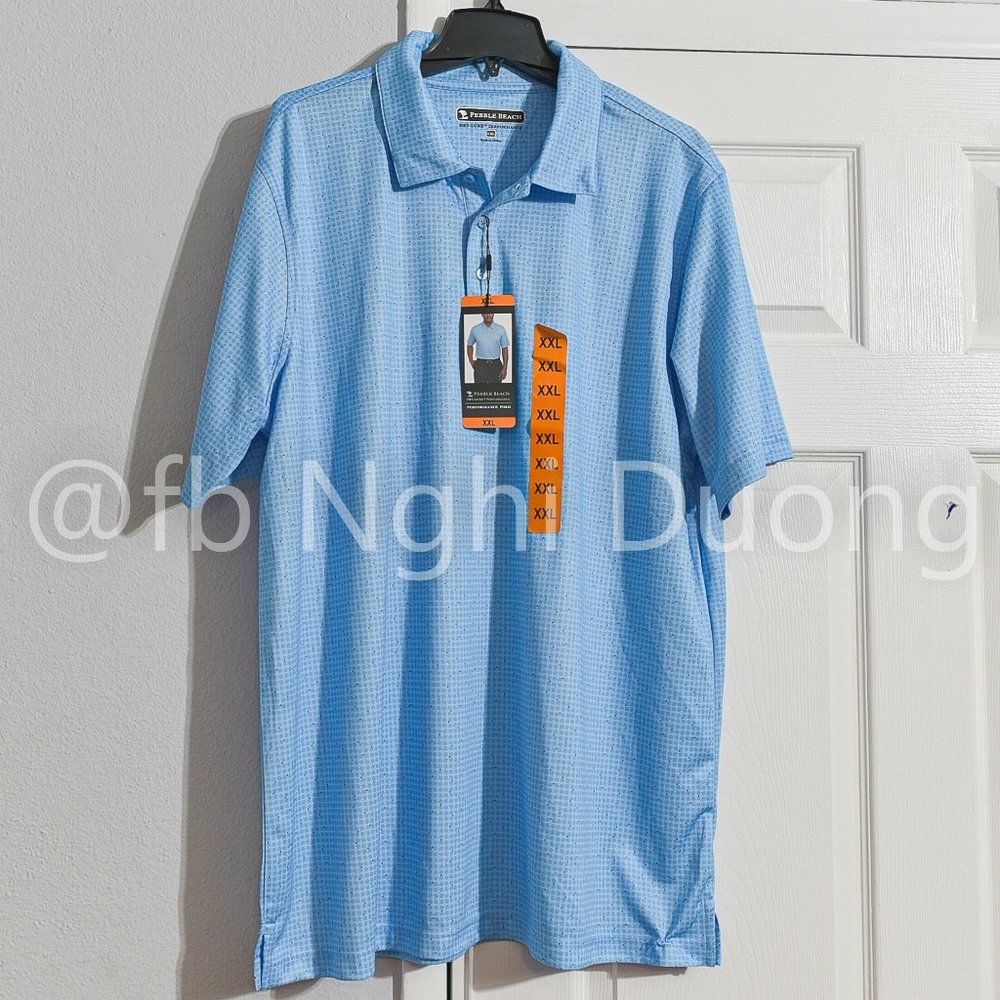 Pebble Beach‎ Men Dry-Luxe Performance Polo (Comet, )